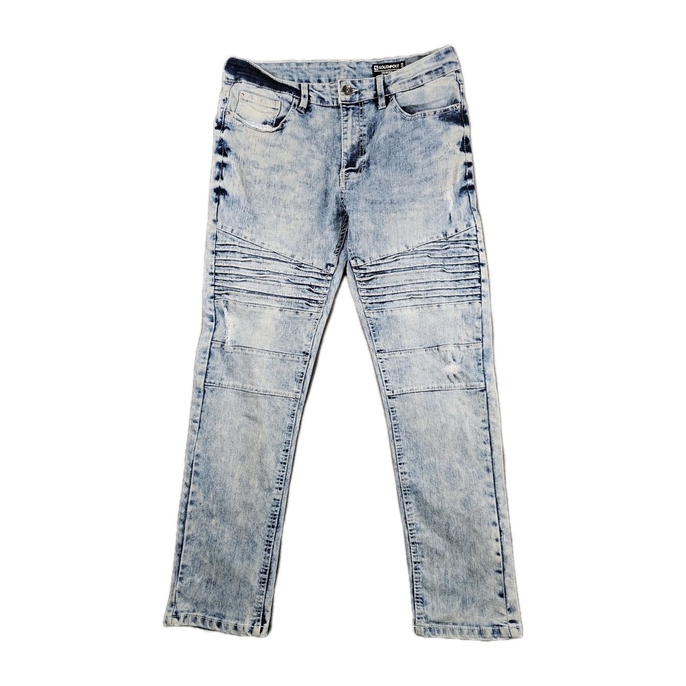 Southpole Jeans Light Acid Wash Distressed Skinny‎ Hip Hop Y2K Mens 34x30 82628